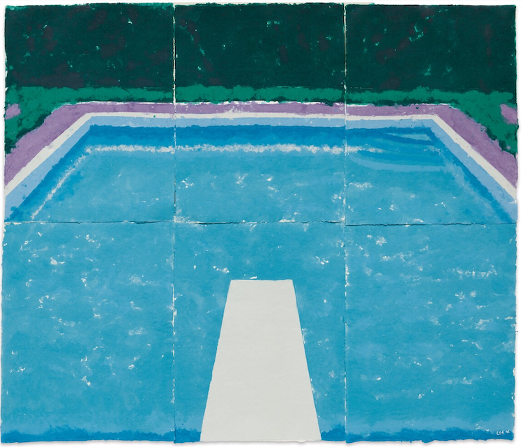 David Hockney Pool on a Cloudy Day works on paper