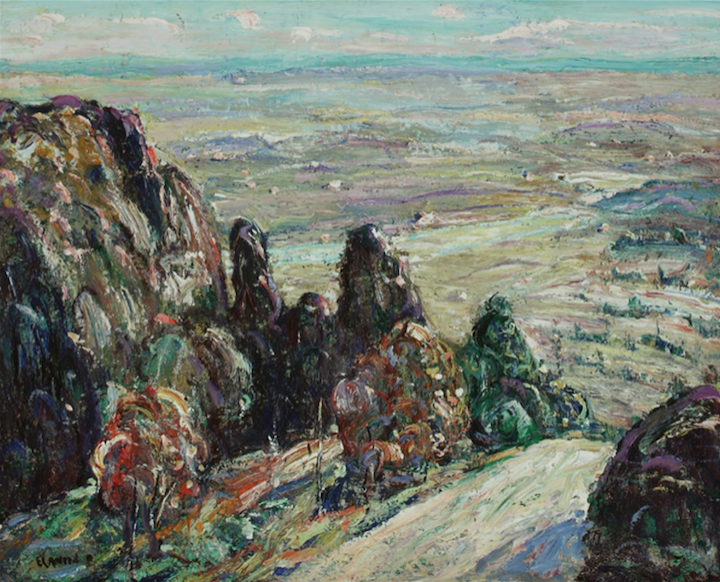 Ernest Lawson Rocks and Plains 1927 16x20 oil