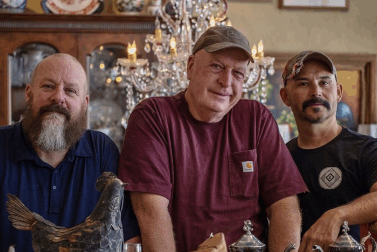 Antique dealers Buck Burns, David van Auker, and Rick Johnson