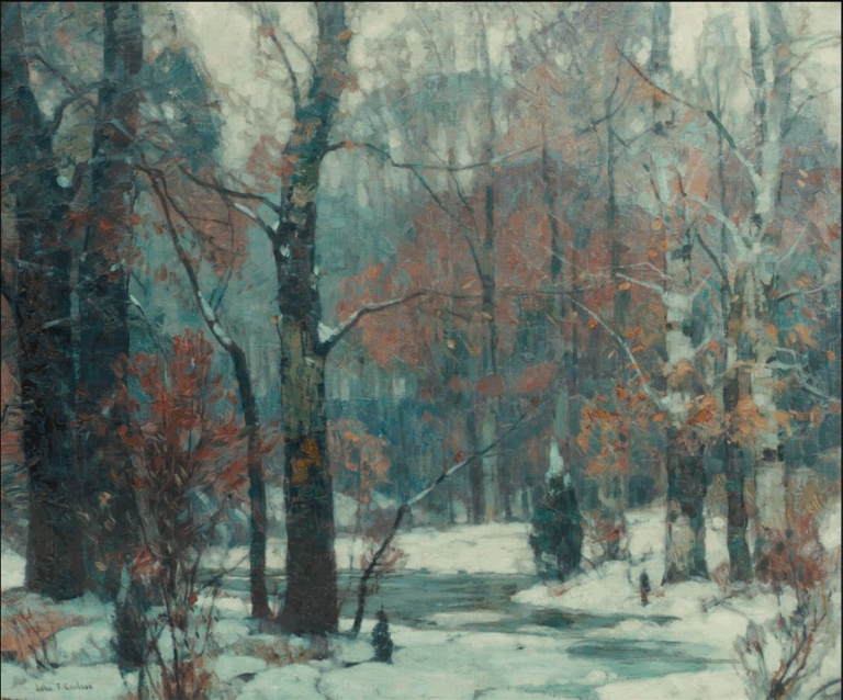 John F. Carlson (1875-1945) Silvered Woods, oil on canvas, 25 x 60 inches
